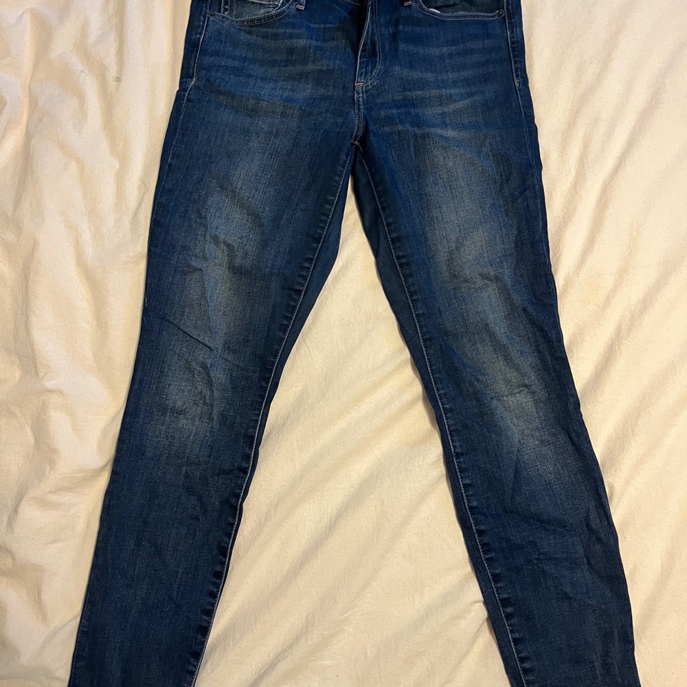GAP Blue Skinny Jeans with Distressed Look